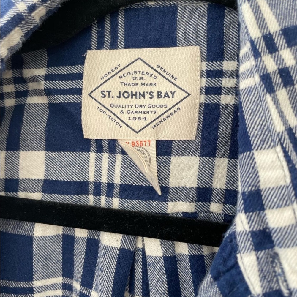 Blue and white oversized flannel